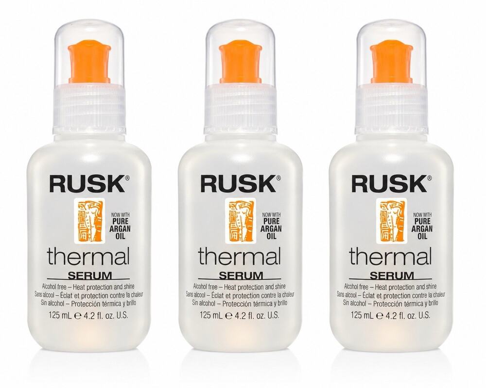 3x RUSK Thermal Serum Heat Protectant Argan Oil 4.2 fl oz 125ml Hair